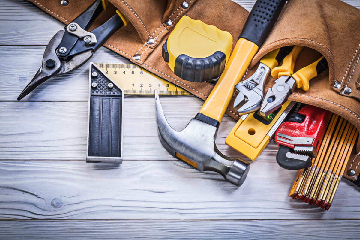 A tool belt with different maintenance tools
