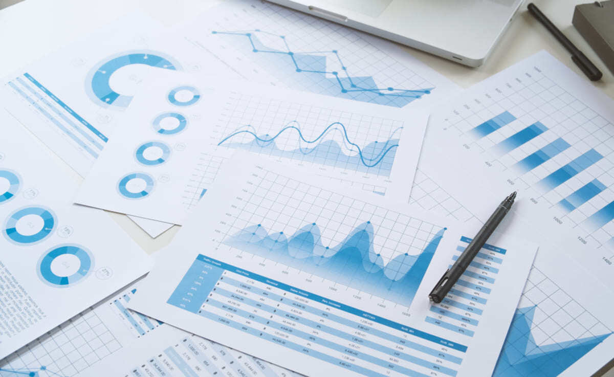 Financial reports and graphs
