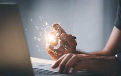Hands on laptop