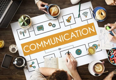 The word communication on a diagram