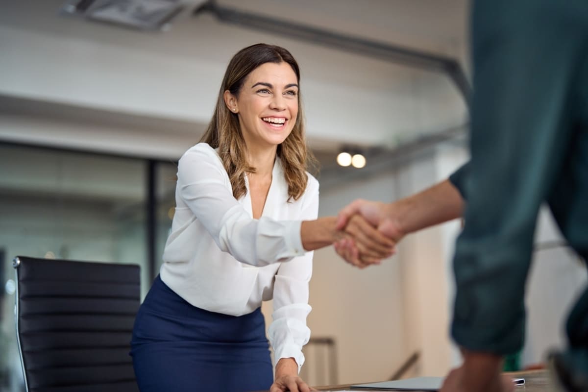 Two people shaking hands