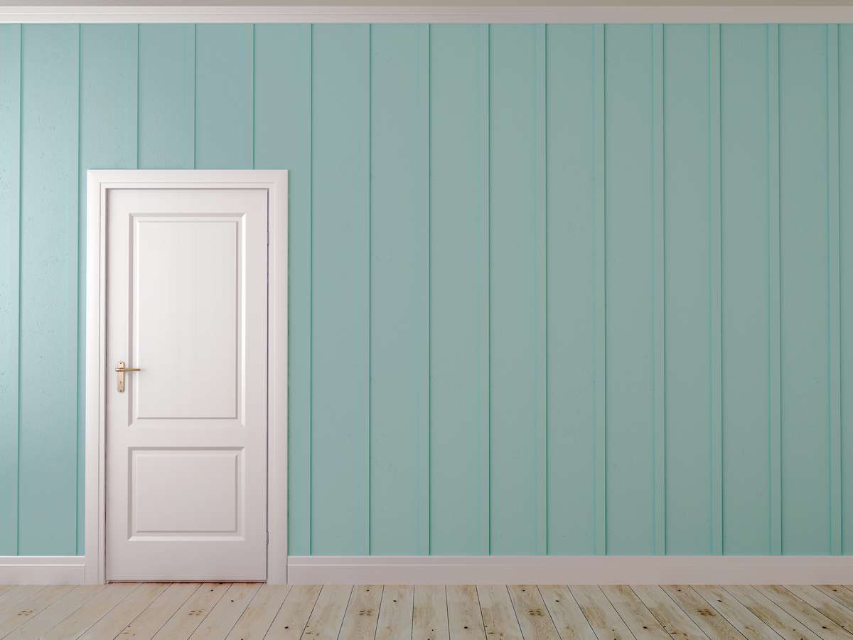 Blue wall with a door (R) (S)