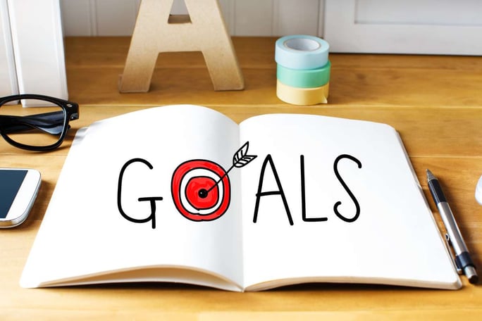 Goals concept with notebook (R) (S)