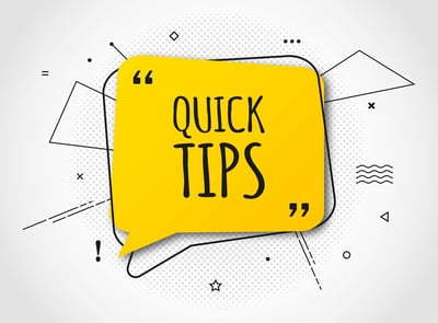 Illustration of the words quick tips written in a chat cloud