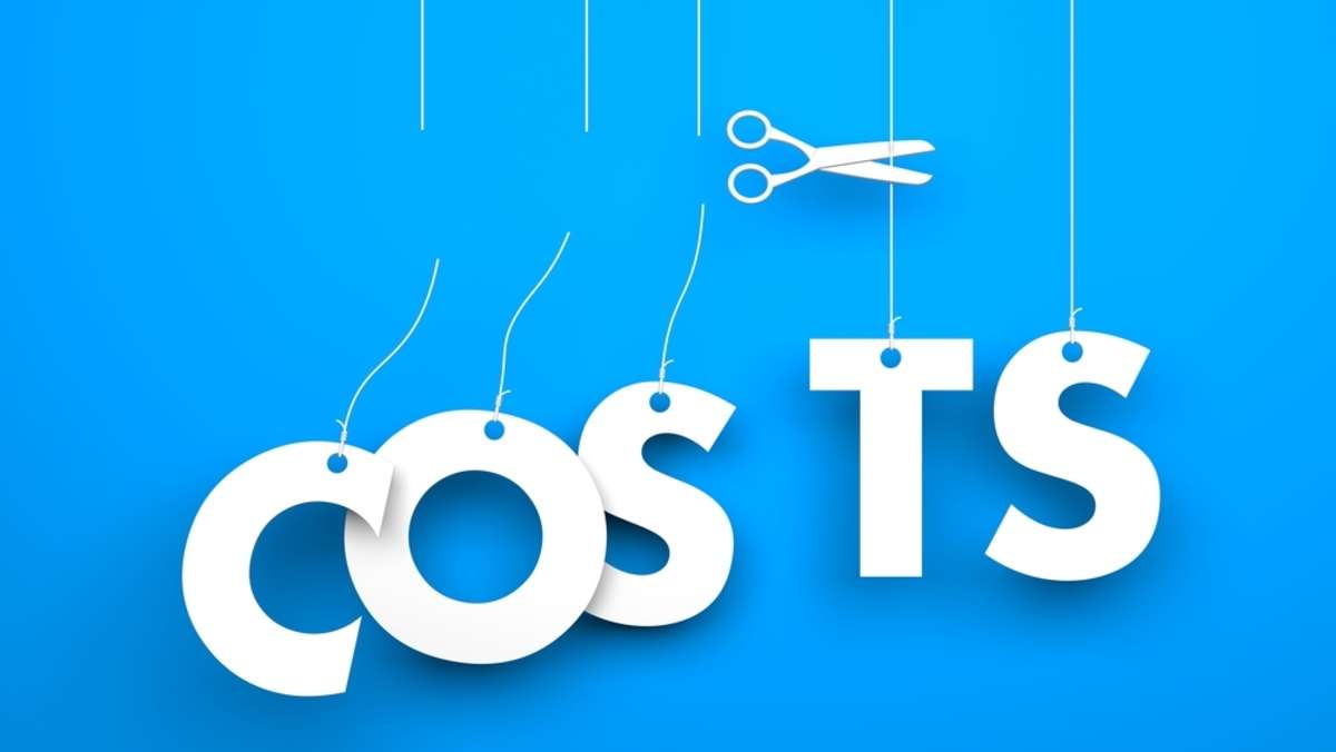 The word costs spelled with letter cutouts