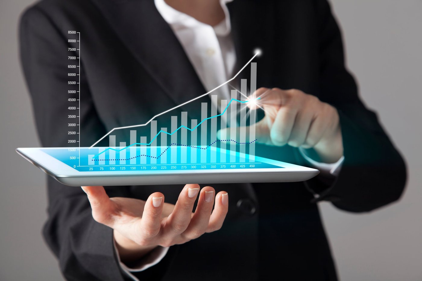 hologram of a bar graph 