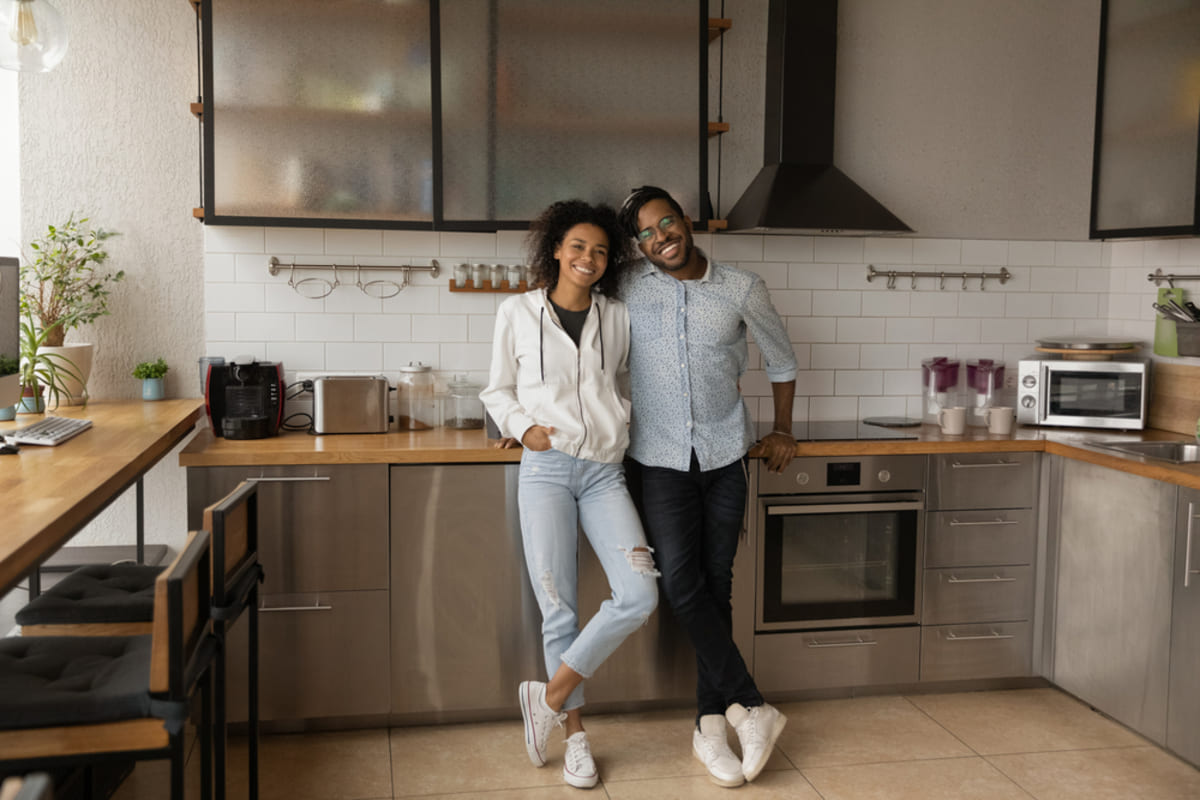 Happy tenants in their home