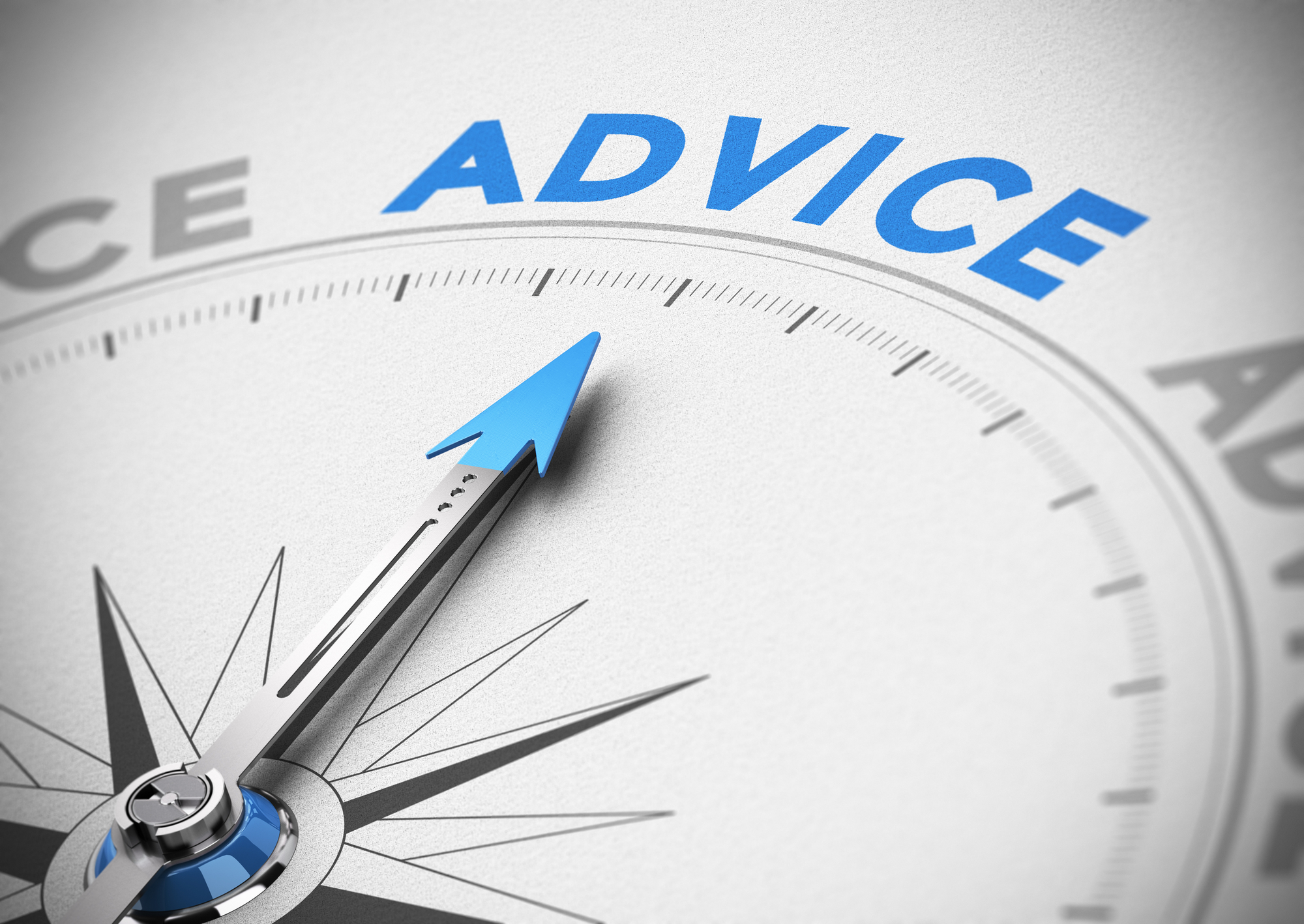 Arrow pointing on the word advice