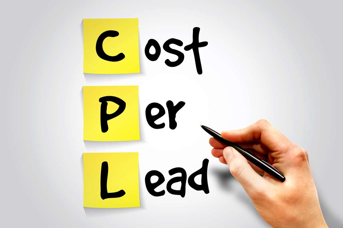 The words Cost Per Lead written on paper using a black marker
