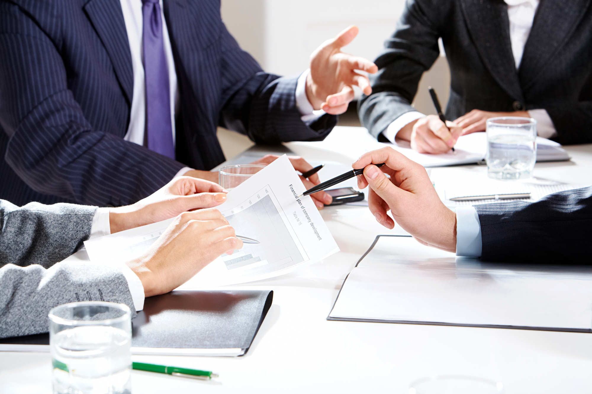A group of business having a meeting