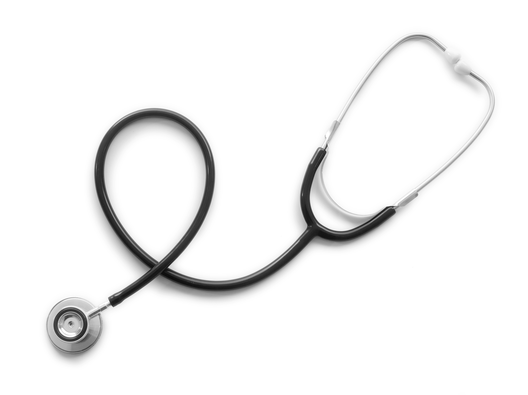 Stethoscope on white solid background