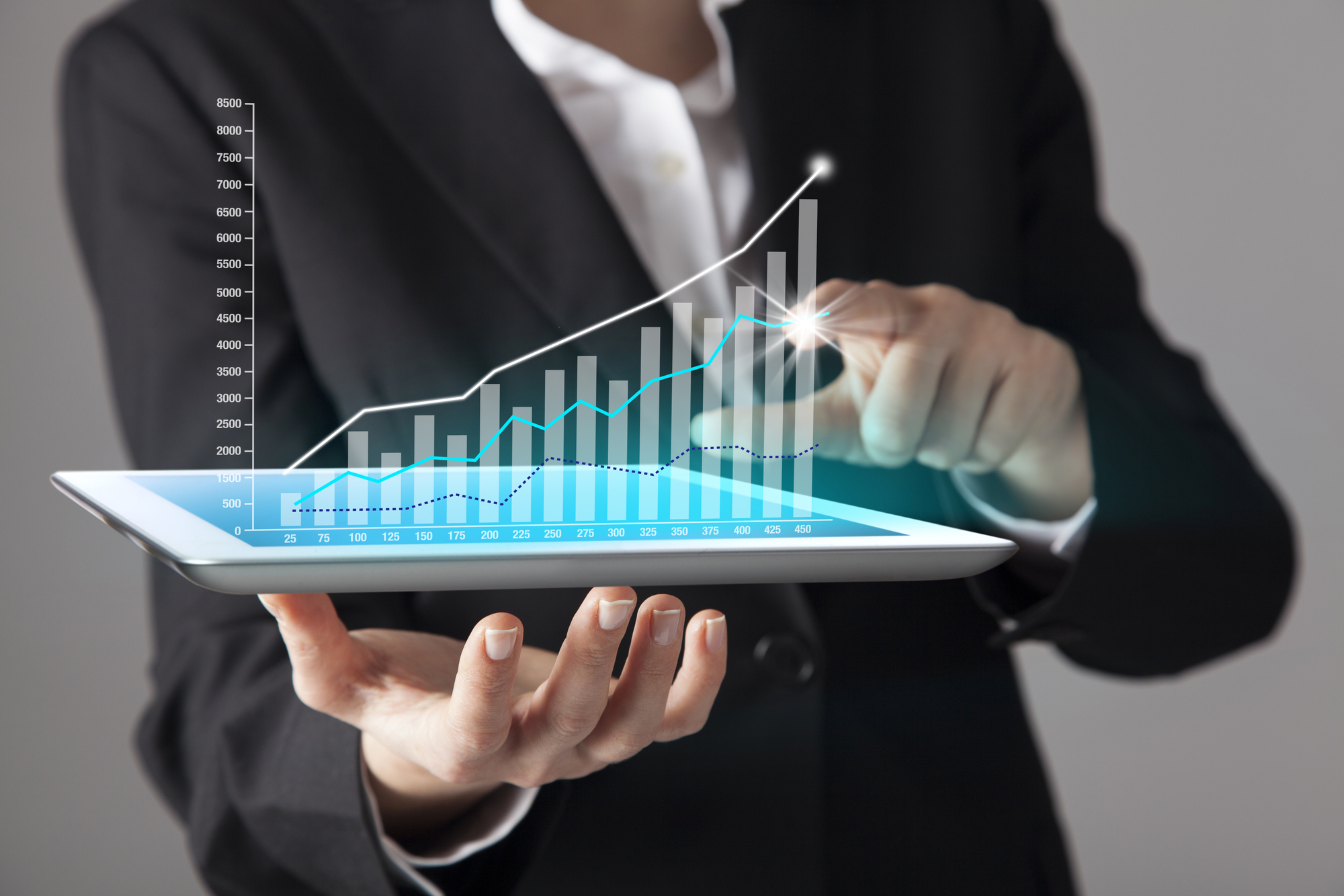 hologram of a bar graph 
